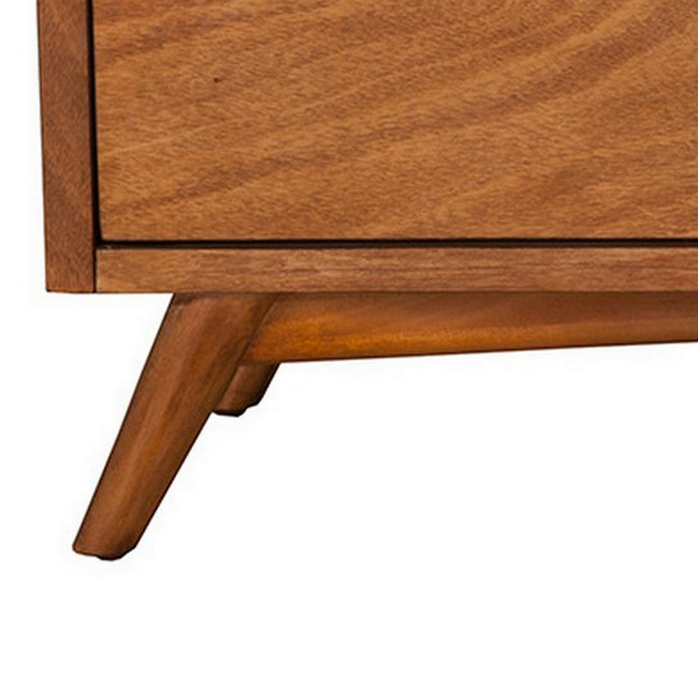Ian 59" Storage Bench, Padded, Beige Fabric, Acorn Brown by Casagear Home