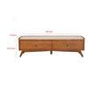 Ian 59" Storage Bench, Padded, Beige Fabric, Acorn Brown by Casagear Home