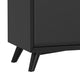 Ian 51" Large Bar Cabinet, Drop Tray, Flared Legs, Black Wood by Casagear Home
