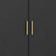 Ian 51" Large Bar Cabinet, Drop Tray, Flared Legs, Black Wood by Casagear Home