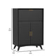 Ian 51" Large Bar Cabinet, Drop Tray, Flared Legs, Black Wood by Casagear Home