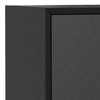 Ian 36" Small Bar Cabinet, 2 Doors, Flared Legs, Black Wood by Casagear Home