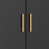 Ian 36" Small Bar Cabinet, 2 Doors, Flared Legs, Black Wood by Casagear Home