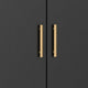Ian 36" Small Bar Cabinet, 2 Doors, Flared Legs, Black Wood by Casagear Home