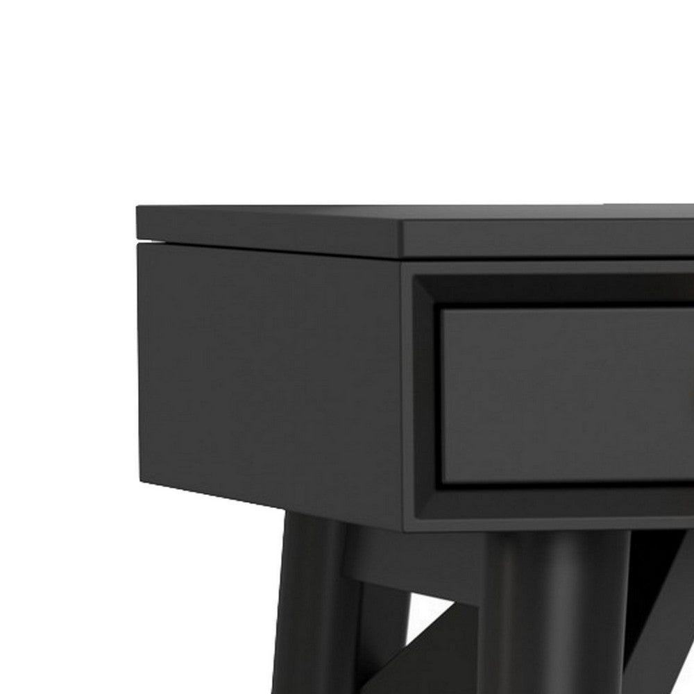 Ian 36" Bedroom Vanity, 2 Drawers, Flip Top Mirror, Black by Casagear Home