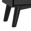 Ian 28" Wide 2 Drawer Nightstand, Angled Legs, Jet Black by Casagear Home