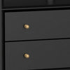 Ian 28" Wide 2 Drawer Nightstand, Angled Legs, Jet Black by Casagear Home