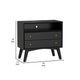 Ian 28" Wide 2 Drawer Nightstand, Angled Legs, Jet Black by Casagear Home