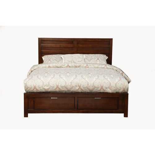 California King Bed, Panel Headboard, Cappuccino Brown by Casagear Home