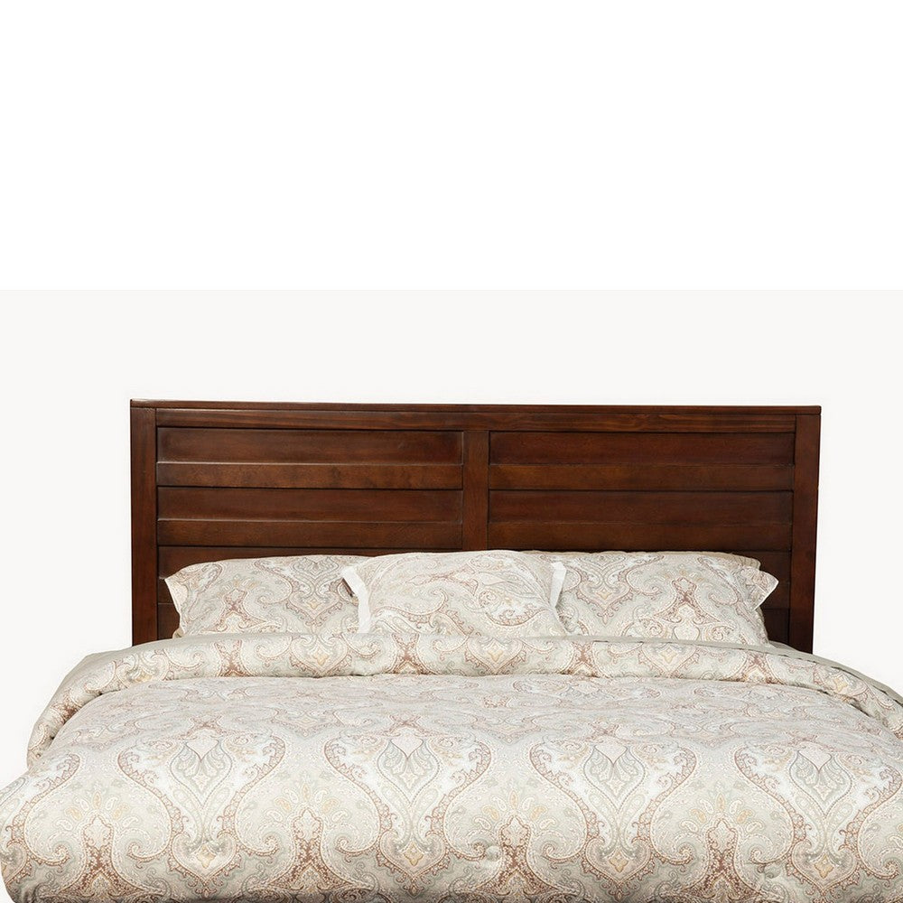 California King Bed, Panel Headboard, Cappuccino Brown by Casagear Home