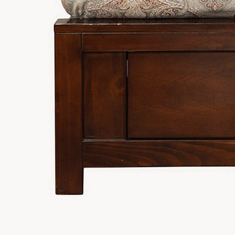 California King Bed, Panel Headboard, Cappuccino Brown by Casagear Home