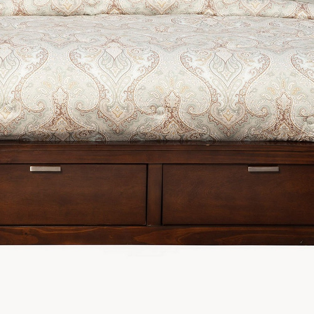 California King Bed, Panel Headboard, Cappuccino Brown by Casagear Home