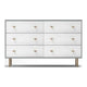 Dap 56" 6 Drawer Dresser, Satin Gold Handles, White, Gray by Casagear Home