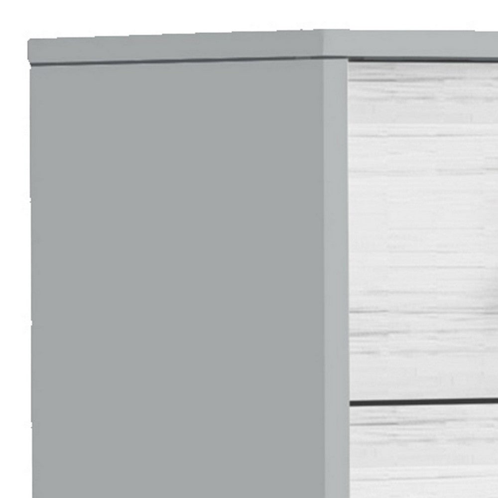 Dap 56" 6 Drawer Dresser, Satin Gold Handles, White, Gray by Casagear Home