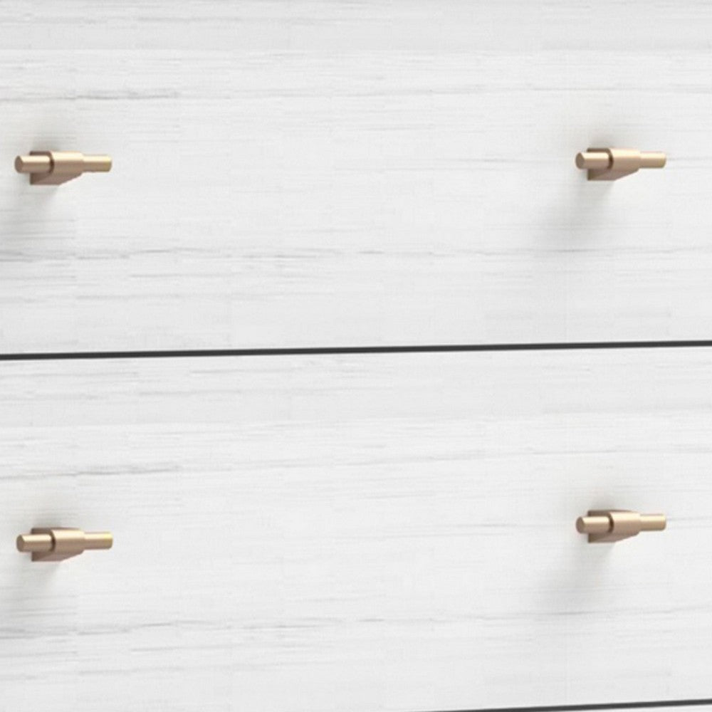Dap 56" 6 Drawer Dresser, Satin Gold Handles, White, Gray by Casagear Home