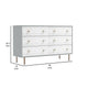 Dap 56" 6 Drawer Dresser, Satin Gold Handles, White, Gray by Casagear Home