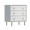 Dap 35" Small 3 Drawer Chest, Satin Gold Handles, White Gray by Casagear Home
