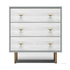 Dap 35" Small 3 Drawer Chest, Satin Gold Handles, White Gray by Casagear Home