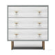 Dap 35" Small 3 Drawer Chest, Satin Gold Handles, White Gray by Casagear Home