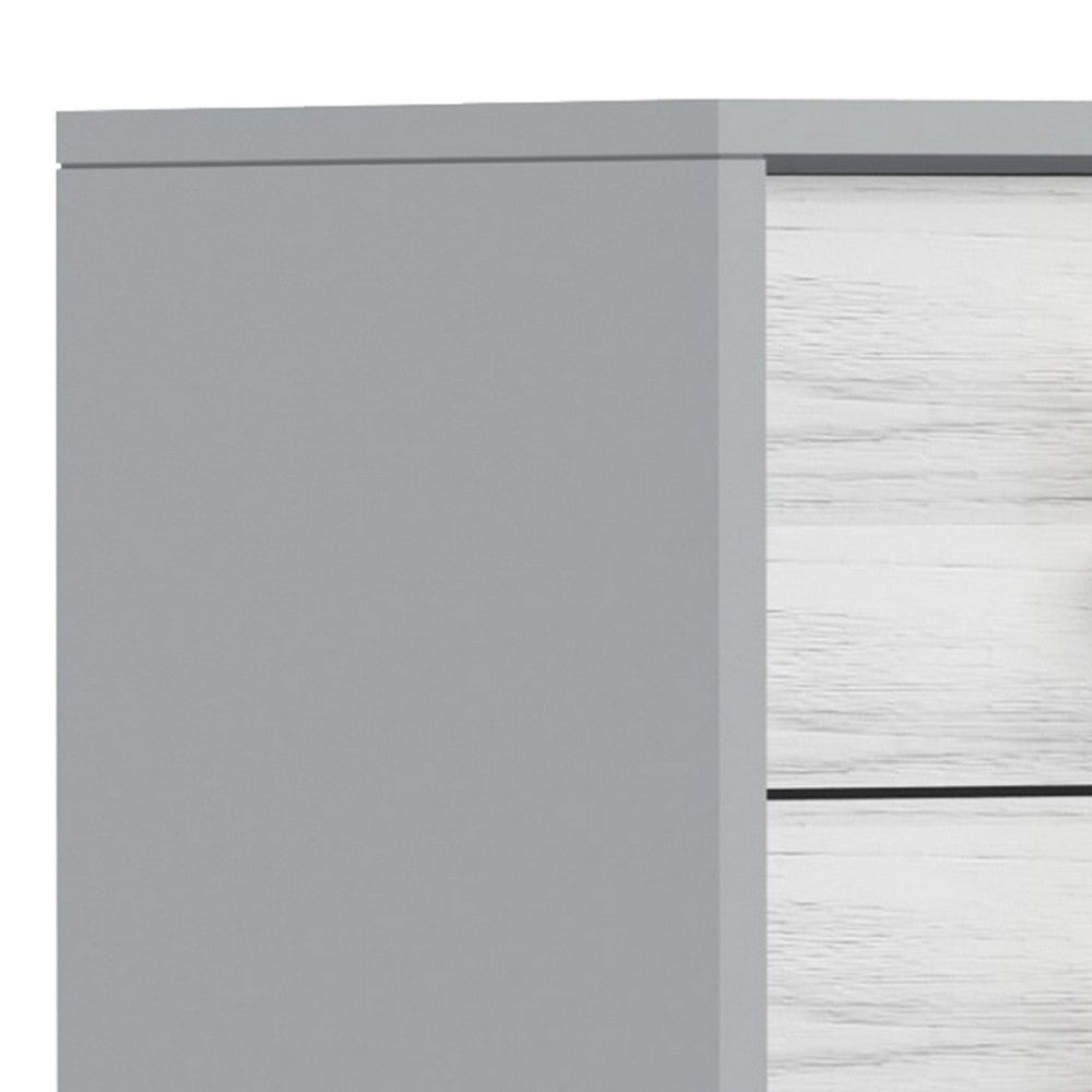Dap 35" Small 3 Drawer Chest, Satin Gold Handles, White Gray by Casagear Home