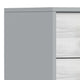Dap 35" Small 3 Drawer Chest, Satin Gold Handles, White Gray by Casagear Home