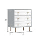 Dap 35" Small 3 Drawer Chest, Satin Gold Handles, White Gray by Casagear Home