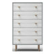 Dap 49" 5 Drawer Tall Dresser Chest, Gray, White, and Gold by Casagear Home