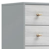 Dap 49" 5 Drawer Tall Dresser Chest, Gray, White, and Gold by Casagear Home