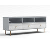 Dap 64" 3 Shelf TV Media Entertainment Console, White, Gray by Casagear Home