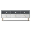 Dap 64" 3 Shelf TV Media Entertainment Console, White, Gray by Casagear Home