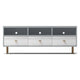 Dap 64" 3 Shelf TV Media Entertainment Console, White, Gray by Casagear Home