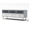 Dap 64" 3 Shelf TV Media Entertainment Console, White, Gray by Casagear Home