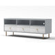 Dap 64" 3 Shelf TV Media Entertainment Console, White, Gray by Casagear Home
