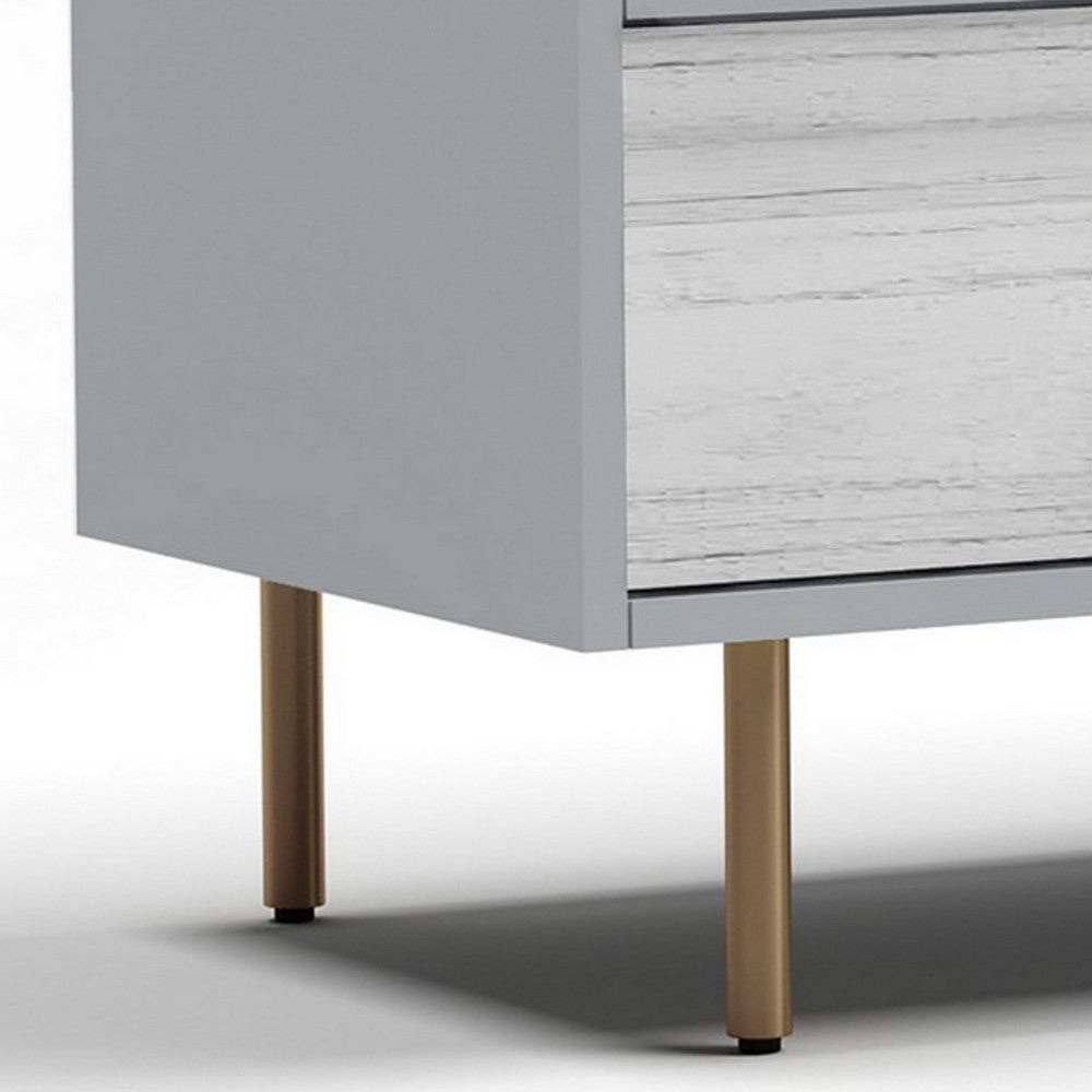 Dap 64" 3 Shelf TV Media Entertainment Console, White, Gray by Casagear Home