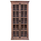 88 Inch Tall Cabinet, 4 Glass Panel French Doors, Crown Molding, Brown By Casagear Home