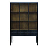 91 Inch Storage Cabinet, 3 Black Framed Shelves, 8 Drawers with Metal Knobs By Casagear Home