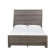 Vero Queen Size Bed, Roughhewn Washed Brown Wood, Asymmetric Panel Design