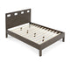 Yee King Bed Gray Wood 4 Side Drawers Cut Out Headboard Design BM299548