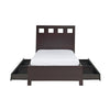 Yee California King Storage Bed Espresso 4 Drawers Cut Out Headboard BM299551