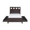 Yee King Storage Bed Espresso Brown Finish 4 Drawers Cut Out Headboard BM299552