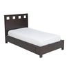 Yee King Storage Bed, Espresso Brown Finish, 4 Drawers, Cut Out Headboard