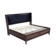 Enzo California King Storage Bed Upholstered Headboard Brown Mahogany BM299557