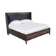 Enzo California King Storage Bed, Upholstered Headboard, Brown Mahogany