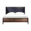 Enzo California King Storage Bed Upholstered Headboard Brown Mahogany BM299557