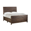 Cas California King Storage Bed, Plank Panel Headboard, Rough Hewn Brown