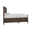 Cas King Size Storage Bed Plank Panel Headboard Drawers Rough Hewn Brown BM299566