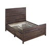 Cas King Size Storage Bed Plank Panel Headboard Drawers Rough Hewn Brown BM299566