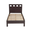 Yee California King Size Platform Bed Cut Out Panel Espresso Brown Wood BM299567