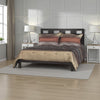 Yee King Size Platform Bed, Cut Out Panel Headboard, Espresso Brown Wood