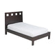 Yee Queen Size Platform Bed, Cut Out Panel Headboard, Espresso Brown Wood